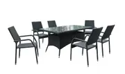7Pcs Outdoor Dining Set Furniture Chair Table Rattan Wicker Lounge Patio Stylish
