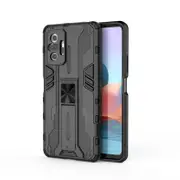 2PCS Shockproof Case for Xiaomi 10T Pro Stand Phone Back Cover for Xiaomi 10T Pro Capa Funda Coque - Black Xiaomi 10T Pro