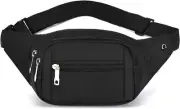 DAITET Crossbody Fanny Pack for Men&Women,Large Waist Bag & Hip Black Pure