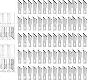 HARFINGTON 100pcs Exacto Knife Blades #20 Hobby Knife Replacement Blades Spare Precision Exacto Blades Hobby Knife Blade Refills for DIY, Art, Cutting, Carving, Scrapbooking, Stencil