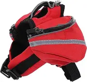 Pet Dog Backpack Xs Portable Outdoor Hound Pack with Pockets for Snacks Water Breathable Design for Travel Camping Hiking Red