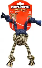 Mammoth Extra Flossy Chews Multi-Colored Small Monkey Fist Dog Toy 10" 25185F