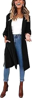[Jueshanzj] Women's Lightweight Open Front Trench AUrdigan