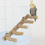 AWXZOM Natural Wood Bird perches Bird Ladder Perch Parrot Ladder Hamster Climbing Toys Nature Wood Stand Parrot Chew Toy for Small Animal