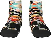 [YANYU] Sushi Print Workout Everyday Socks For Men And Women All Seasons Comfortable Adult Socks