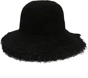 Solid Solid Color Bucket hat Ladies Summer hat Breathable hat Leisure Fishing hat Female Sun hat Qingxiao (Color : Black, Size : One Size)
