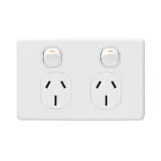 Deta 15Amp X6 Series Double Power Point Rated 250V Flush Clip-On Cover