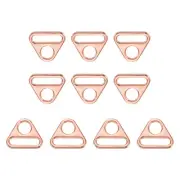 10Pcs 0.98" Adjuster Triangle with Bar Swivel Clip D Dee Ring Buckle, Rose Gold