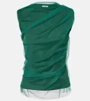 [Dorothee Schumacher] Dorothee Schumacher Draped tulle top AU 12 green