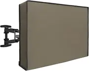 Waterproof Outdoor TV Cover for 30-32 inch TV with Bottom Cover, Thick Fabric, Dustproof and Weatherproof TV Cover with Remote Control Pocket, Camel