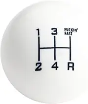 DEWHEL Fing Fast Shift Knob 5 Speed Short Throw Shifter M12x1.25 M10x1.5 M10x1.25 M8x1.25 (White)