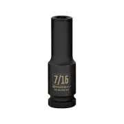 Powerbuilt 1/2 Inch Drive x 7/16 Inch 6 Point Deep Impact Socket - 647297