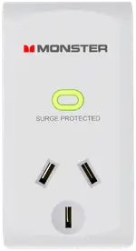 Monster Single Socket Surge Protector (White)