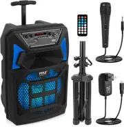 Bluetooth PA Speaker & Microphone System - Portable Karaoke Speaker with Wired M