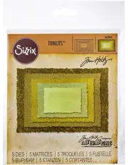 Sizzix Thinlits Stacked Deckle 5pc set #662694 Retail $19.99 designer Tim Holtz