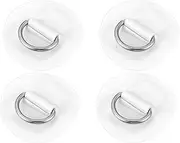 X AUTOHAUX 4pcs 6cm D Ring Patch PVC Stainless Steel Round Shape D Ring Pad for Surfboard Inflatable Boat Kayak Canoe Deck