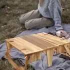 2-in-1 Picnic Desk Wine Holder Basket Foldable Camping Table