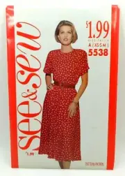 Vintage See & Sew Sewing Pattern 5538 Size XS-S-M 1991 Uncut