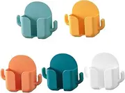 BATHVEVE 5pcs Wall Mount Charging Holder Punch Remoter Stand for Mobile Phones Compact Storage Box for Bedroom Living Room Organization Easy Installation