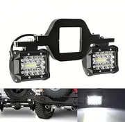 60W LED Light Bar Pods, 4-Inch, 2 in 1, Waterproof, Adjustable Beam, Tow Hitch Mounting Brackets/244