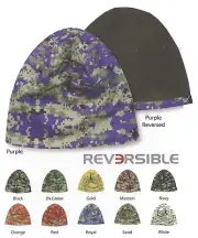 REVERSIBLE Digital Mesh Camo FLEECE LINED Beanie Stocking Hat Cap