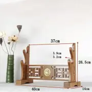Bamboo Katana Samurai Sword Holder Stand Assembly Rack Tai Chi Pattern 2 Tier