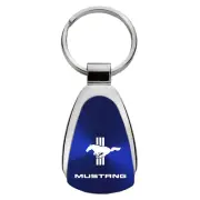 Ford Mustang Tri-Bar Tear Drop Key Ring (Blue) (for: Ford)