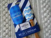 CIROA Christmas HAPPY HANUKKAH & ZIG ZAG Large & Mini Spatula 2 Set NWT
