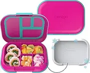 Bentgo® Kids Chill Lunch Box - Bento-Style Lunch Solution with 4 Compartments and Removable Ice Pack for Meals and Snacks On-The-Go - Leak-Proof, Dishwasher Safe, Patented Design (Fuchsia/Teal)