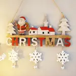 木製聖誕門掛飾牆聖誕裝飾聖誕裝飾傢居新年快樂 NAVIIDAD 門挂件