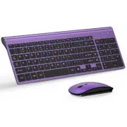 Wireless Keyboard and Mouse Ultra Slim Combo, 2.4G Silent Compact USB 2400DPI...