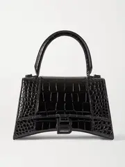 [Balenciaga] Balenciaga - Hourglass Small Croc-effect Leather Tote - Black - One size One size Black