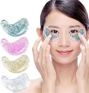 Gel Eye Pads, 4 Pairs Under Eye Patches for Puffy Eyes, Hot Cold Compress Therapy Eye Pads, Reusable Cooling Ice Packs Sleeping Face Eye Masks Pads, for Puffiness Dark Circles Migraines Stress Relief