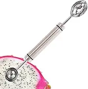 Watermelon Baller Scoop - Double-Headed Watermelon Cutter Scooper,Stainless Steel Spoon for Cantaloupe Ice Cream Sorbet Dessert Ball