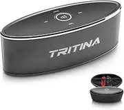 [TRITINA] Wireless Speaker Stereo HD Sound, Touch Control with Fashion Light, Bluetooth Speaker Built-in Mic Handsfree Phone Calling, TF Card Slot & AUX Cable - Black