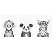 Set of Blushing Jungle Animals Nursery Wall Art