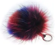 [Fosrion] Large Genuine Raccoon/Fox Fur Pom Keychain Bag Charm Fluffy Fur Ball