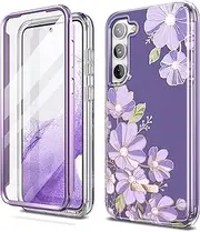 SURITCH for Samsung Galaxy S23 Plus Case, [Built-in Screen Protector] [Dual-Layer Protection ] Full Protection Shockproof Rugged Bumper Phone Cover for Samsung S23 Plus 6.6 Inch - Purple Cosmos