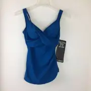 NEW Miraclesuit Womens Blue One Piece Swimsuit Size 10 NWT