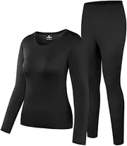 [HEROBIKER] Thermal Underwear Women Ultra-Soft Set Base Layer Top & Bottom Long Johns with Fleece Lined Winter Warm