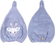 EPIGEIST Cartoon Deer Fast Drying Hair Towel Cap Super Absorbent Coral Fleece Wrap for Women Quick Dry Bath Towel for Wet Hair Reduces Frizz and Breakage for Daily Use