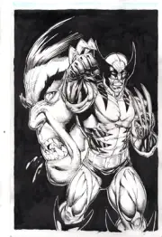 xforce 48 cover recreation X-men artist Kevin Sharpe pencil ink 11x17 wolverine