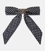 [Prada] Prada Bow-detail polka-dot hair clip One Size black