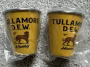Tullamore Dew Irish Whiskey Metal Set of 2 Shot Glasses