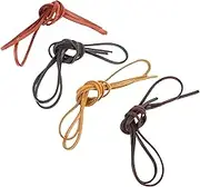 LOLIPPYY 4pcs DIY Leather Cord Strips for Jewelry Making Comfortable Flat Leather Rope for Bracelets Necklaces and Craft Projects