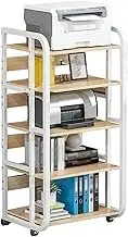 3/4/5 Tier AV Media Stand, Metal Corner Stand, Presentation Cart Table with Wheels,AV Media Audio Stand for Library, Heater,Stores,Recording Studio(5tier)