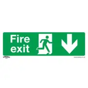 Sealey Safe Conditions Safety Sign - Fire Exit (Down) - Self-Adhesive Vinyl SS22