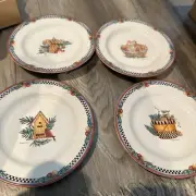 Sakura Debbie Mumm Pine Cone Set of 4 Salad / Dessert Plates