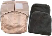 1 Set Pickymum Hook&Loop Washable Reusable Pocket Cloth Diaper Nappy and Insert Set, One Size (Light Pink)