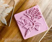 Flowers Spring Rose Petal Flower - Embosser Stamp for cookies, Cake